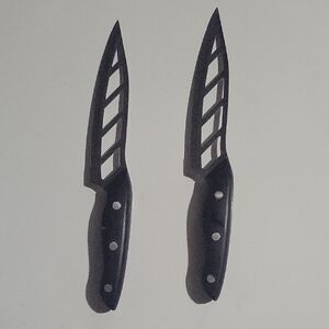 Set of Two Black Aero Kitchen Knives
